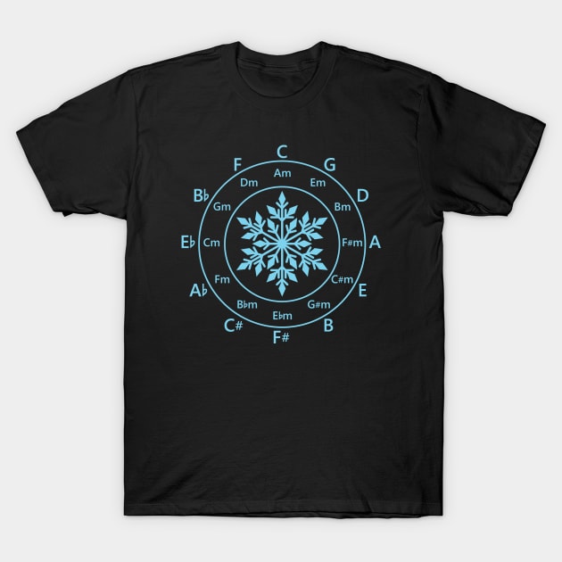 Circle of Fifths Snowflake Cool Theme T-Shirt by nightsworthy